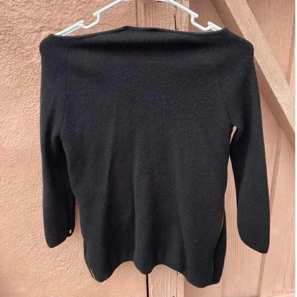 Tory Burch Rylie Side Zip Merino Wool Sweater - Picture 6 of 8